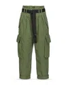 Pinko High-waisted Cropped Cargo Trousers In V