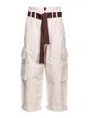 Pinko Oversize Cargo Trousers With Belt In White
