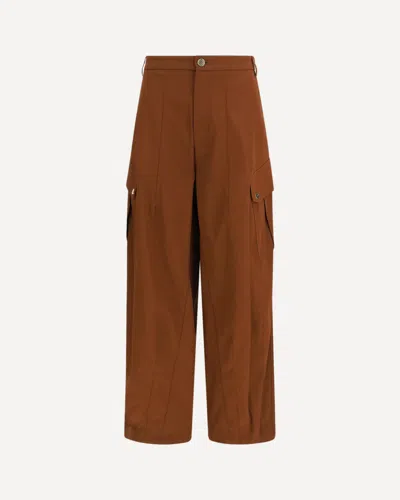 Pinko Side-pockets Cotton Trousers In Brown