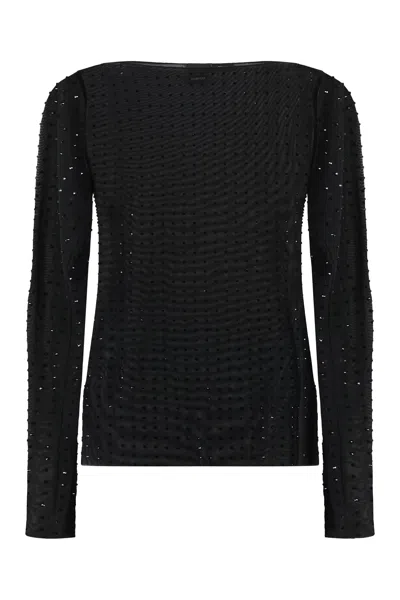 Pinko Rouen Long-sleeve Top In Black
