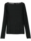 Pinko Rhinestone Light Sweater In Black