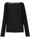 Pinko Rhinestone Light Sweater In Black