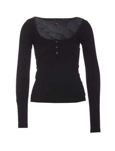 Pinko Love Birds-embroidered Cardigan In Black