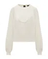 Pinko White Cotton Sweater In White
