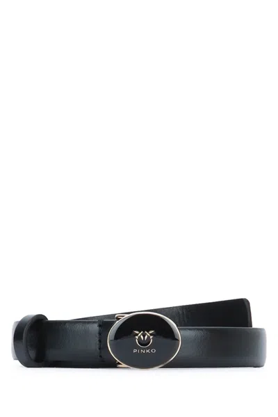 Pinko Round Enamel H2 Belt.low In Black