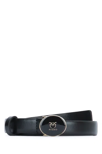 Pinko Round Enamel H2 Belt.low In Black