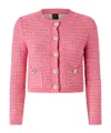 Pinko Round-neck Denim Coat In Pink