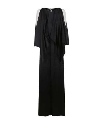 Pinko Round Neck Sleeveless Jumpsuit In Nero Limousine