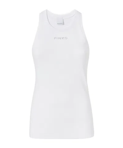 PINKO PINKO LOGO LETTERING RIBBED CAMISOLE TOP