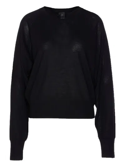 Pinko Round-neck Sweater In Black