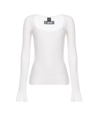 Pinko Round Neck Sweater In White