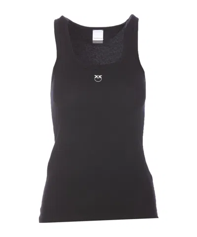 PINKO PINKO LOGO DETAILED RIBBED TANK TOP