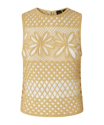 Pinko Round-neck Vest In Nude