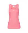 Pinko Ribbed Tank Top With Bird Logo In Pink
