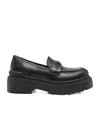 Pinko Round Toe Loafers In Black
