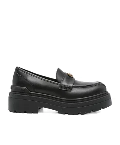 Pinko Round Toe Loafers In Black