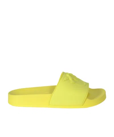 Pinko Round Toe Slippers In Yellow
