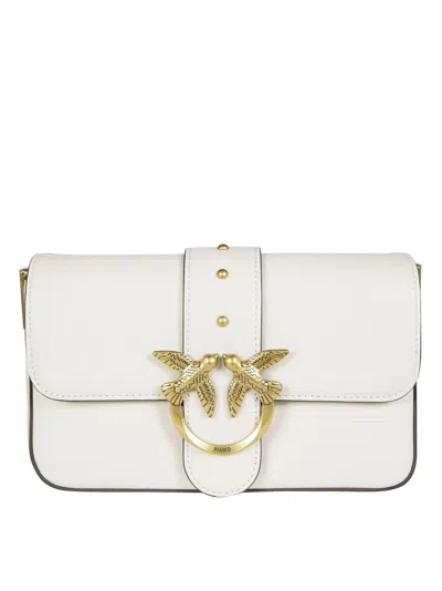 Pinko Rounded Silhouette Slouchy Shoulder Bag In White