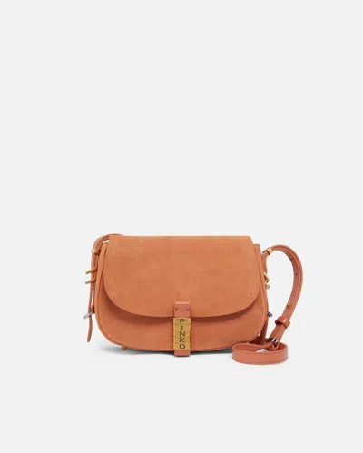 Pinko Rounded Suede Shoulder Bag