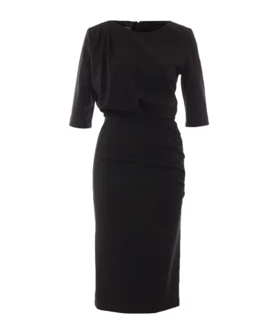 Pinko Round-neck Dress In Black