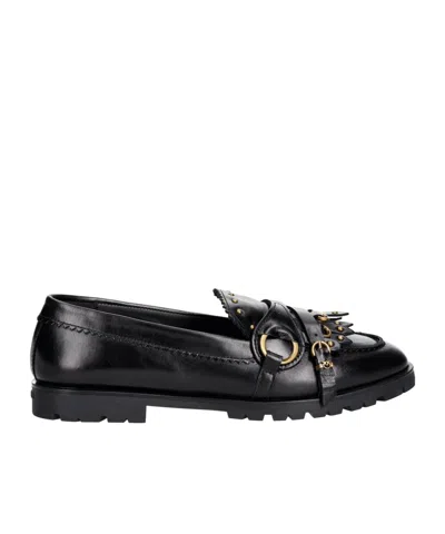 Pinko Round-toe Loafers In Black