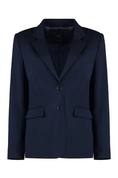 Pinko Routa Single-breasted Two-button Blazer In Blue