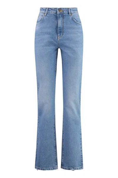 Pinko Roxanne 5-pocket Straight-leg Jeans In Denim
