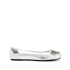 Pinko Metallic Nappa Leather Ballerinas