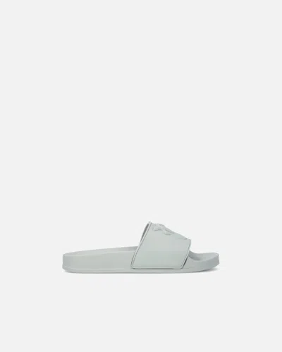 Pinko - Rubber Slip-on Sandals With Love Birds Maxi Logo - 36 In Gray