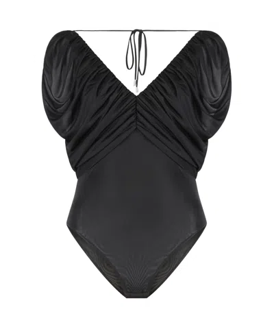 PINKO PINKO V-NECK RUCHED BODYSUIT