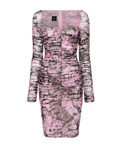 Pinko Ruched-design Midi Dress In Pink