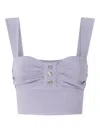 Pinko Ruched-detail Cropped Top In Purple