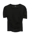 Pinko Martello Semi-sheer Ruched Top In Black