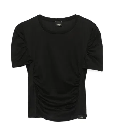 PINKO PINKO LOGO PATCH ROUND NECK T-SHIRT