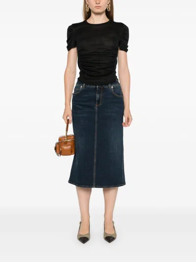 PINKO RUCHED-DETAILING T-SHIRT