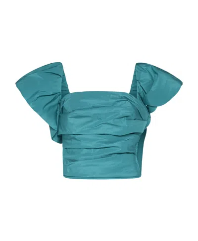 Pinko Ruched Gathered Blouse In Blue