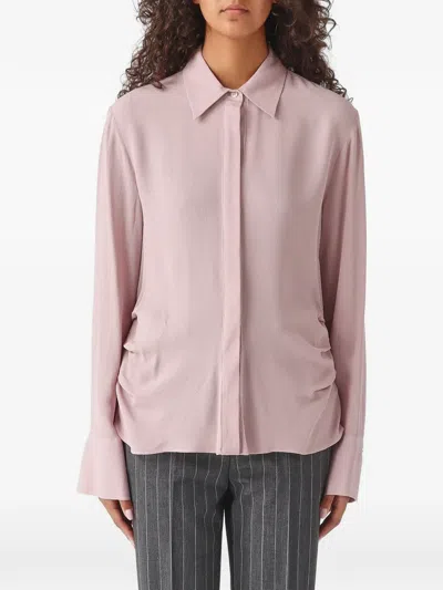 Pinko Ruched Long-sleeves Shirt In Purple