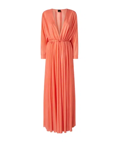 PINKO PINKO V-NECK RUCHED MAXI DRESS