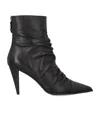 Pinko Ruched Pointed-toe Ankle Boots In Multi