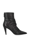 Pinko Ruched Pointed-toe Ankle Boots In Black