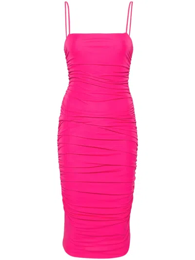 Pinko Gerafftes Midikleid In Rosa