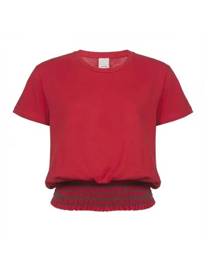 Pinko Ruched-hem Cotton-linen Sweatshirt In Red