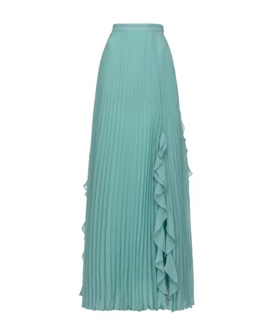 Pinko Ruffle-detail Pleated Maxi Skirt In Blue