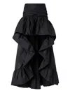 Pinko Ruffled Asymmetrical Skirt In Black