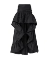 Pinko Ruffled Asymmetrical Skirt In Black