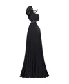 Pinko Ruffled-detailing One-shoulder Gown In Black