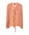 Pinko Blouse With Ruffled Detailing In Pink