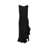 Pinko Midi Dress With Ruffle Detail And Fitted Silhouette In Black