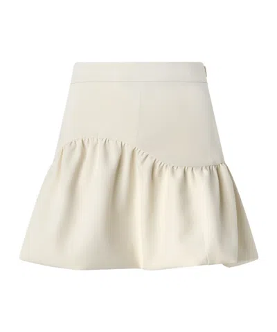 Pinko Ruffled Mini Skirt In White