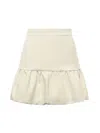 Pinko Mini Skirt With Flounce In Neutral